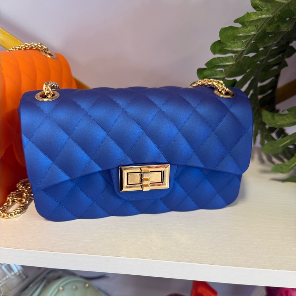Blue Quilted Mini Bag